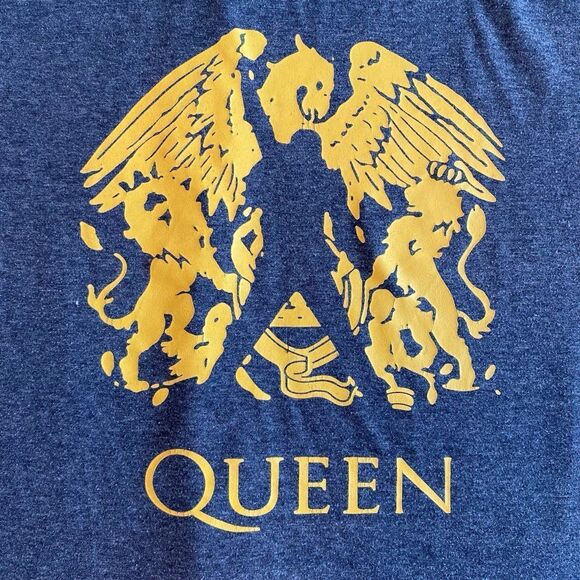 Queen T-Shirt Men's Size Large Color Gray Yellow Graphic Band Shirt - Picture 2 of 8